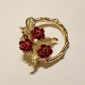 Vintage Signed Gerry Rose Brooch
